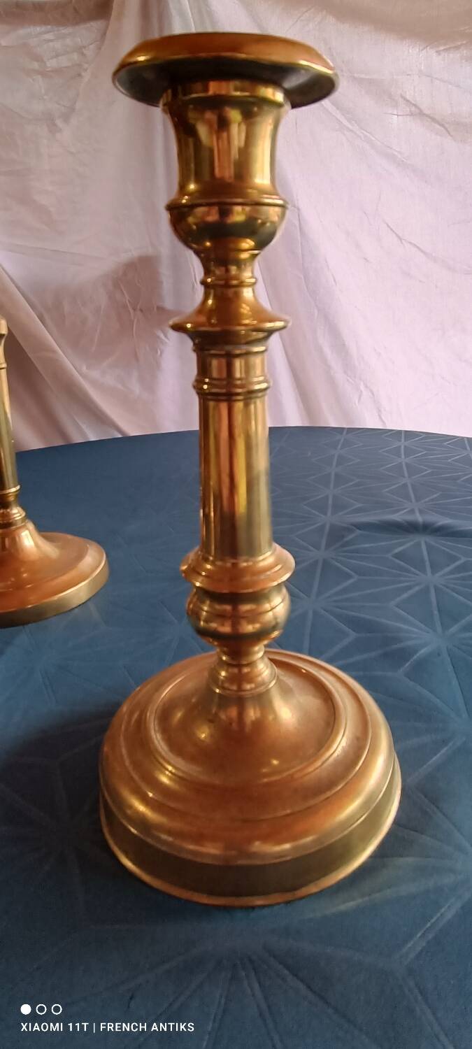 Bronze candlestick or torch holder from the Louis XIV period, France, 17th century.