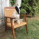 Vintage armchair 1940 in mahogany and braided rope