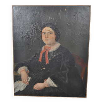 Oil on canvas portrait of a woman