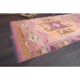 Vintage Turkish Hand-Knotted Wool Cotton Pink Runner 101x333