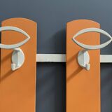 Orange wall unit Coat rack 1970s by ED Design