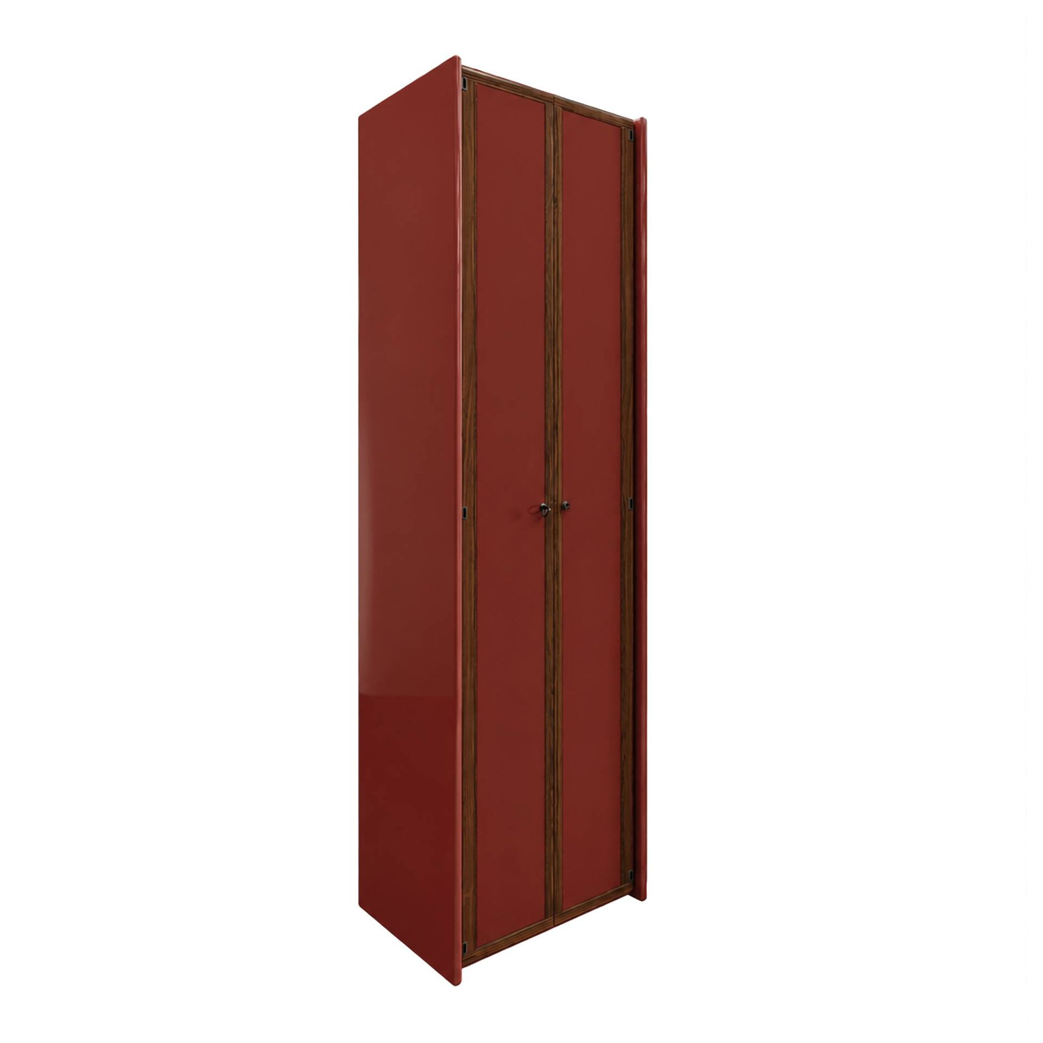 Mid-Century Afra & Tobia Scarpa Italian Wood Red Lacquer 1960s Tall Cabinet