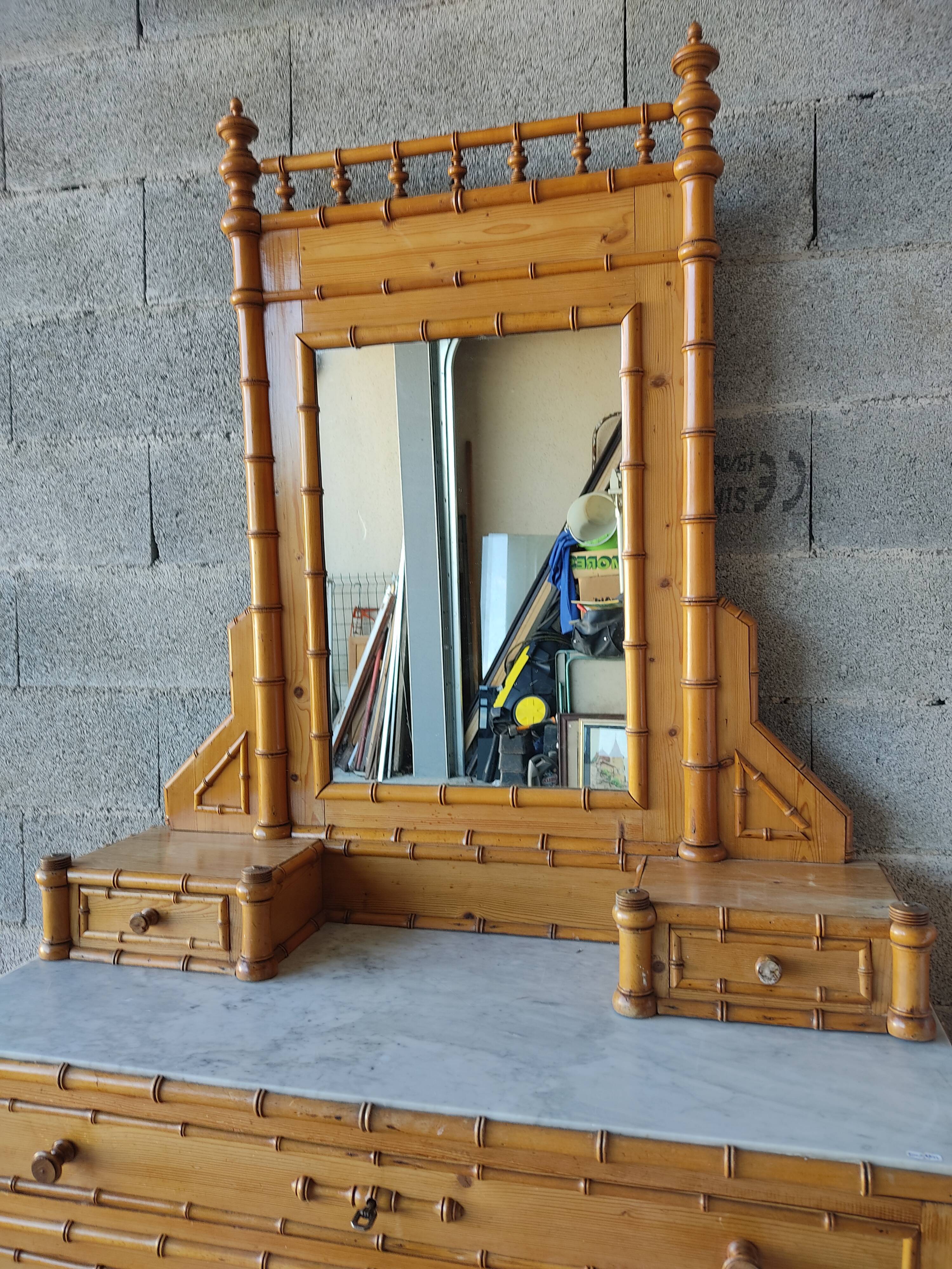 Dresser with bamboo mirror