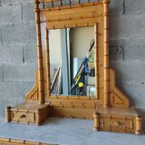 Dresser with bamboo mirror