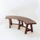 Round Table with 4 Curved Benches, France 1960s