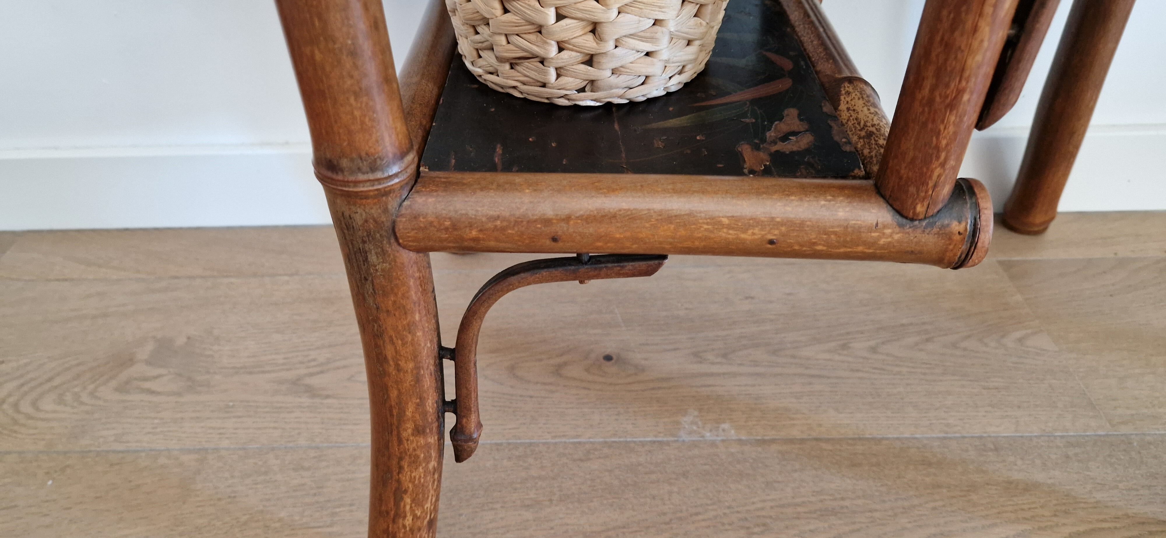 Side table bamboo late XIX style Perret & Vibert