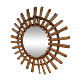Miroir soleil bambou 1950