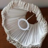 Retro lampshade with pleated effect and fringes