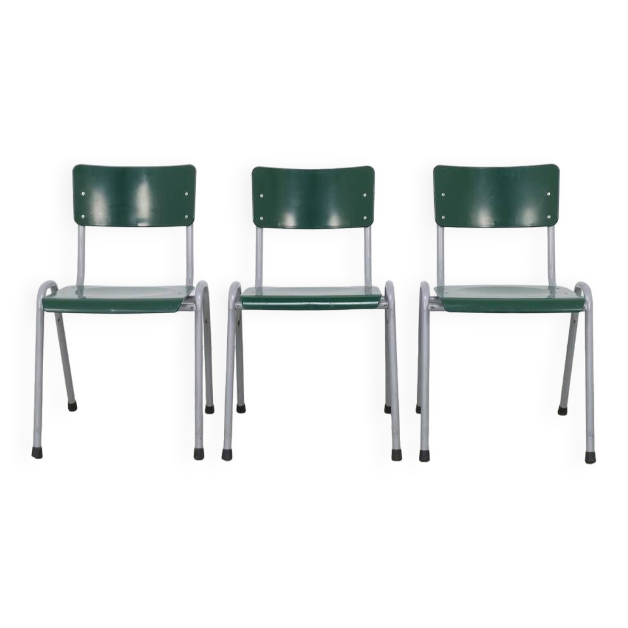 3x Dining Chair Industrial Vintage School Chair, 1970s