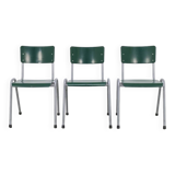 3x Dining Chair Industrial Vintage School Chair, 1970s