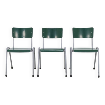 3x Dining Chair Industrial Vintage School Chair, 1970s