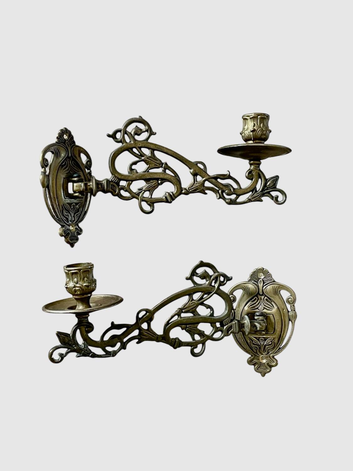 Pair of Art Nouveau wall candlesticks