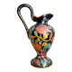 Jug in earthenware, black background and flowers. H Bequet Quaregnon