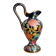 Jug in earthenware, black background and flowers. H Bequet Quaregnon
