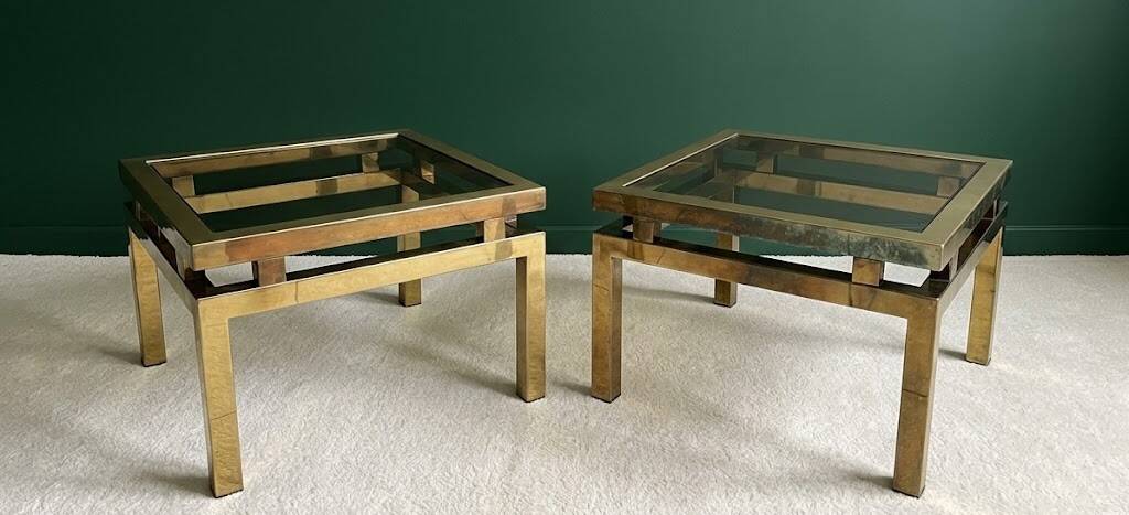 Pair of side tables / end tables Belgo Chrom