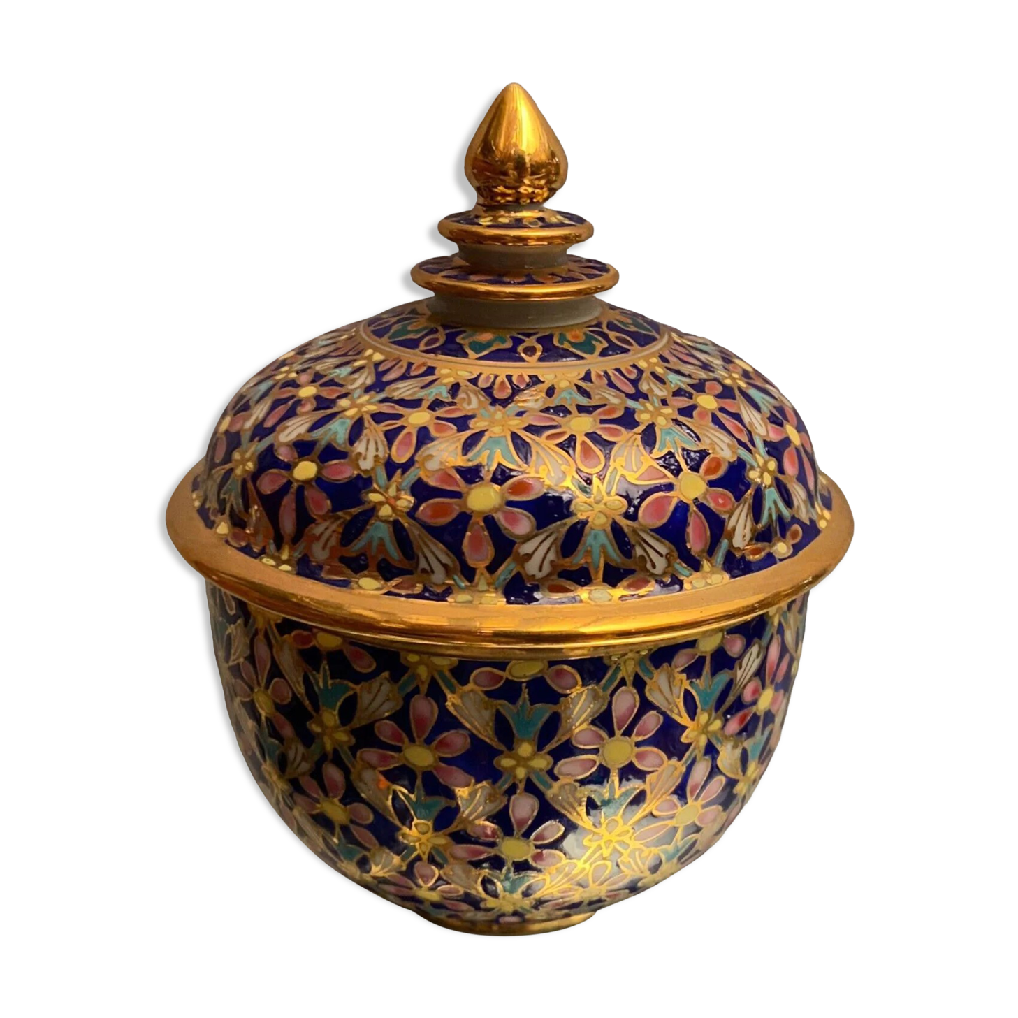 Sucrier bonbonnière pot couvert porcelaine Thaïlande