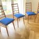 Set of 4 vintage Scandinavian chairs from the 1960s with ladder back.