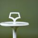 Table d'appoint bar space age seventies blanc plexi fumé Made In Holland