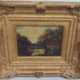 Painting barbizon school xix th century