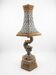 Monumental lamp with a dolphin in cast iron and lead scales - 110cm