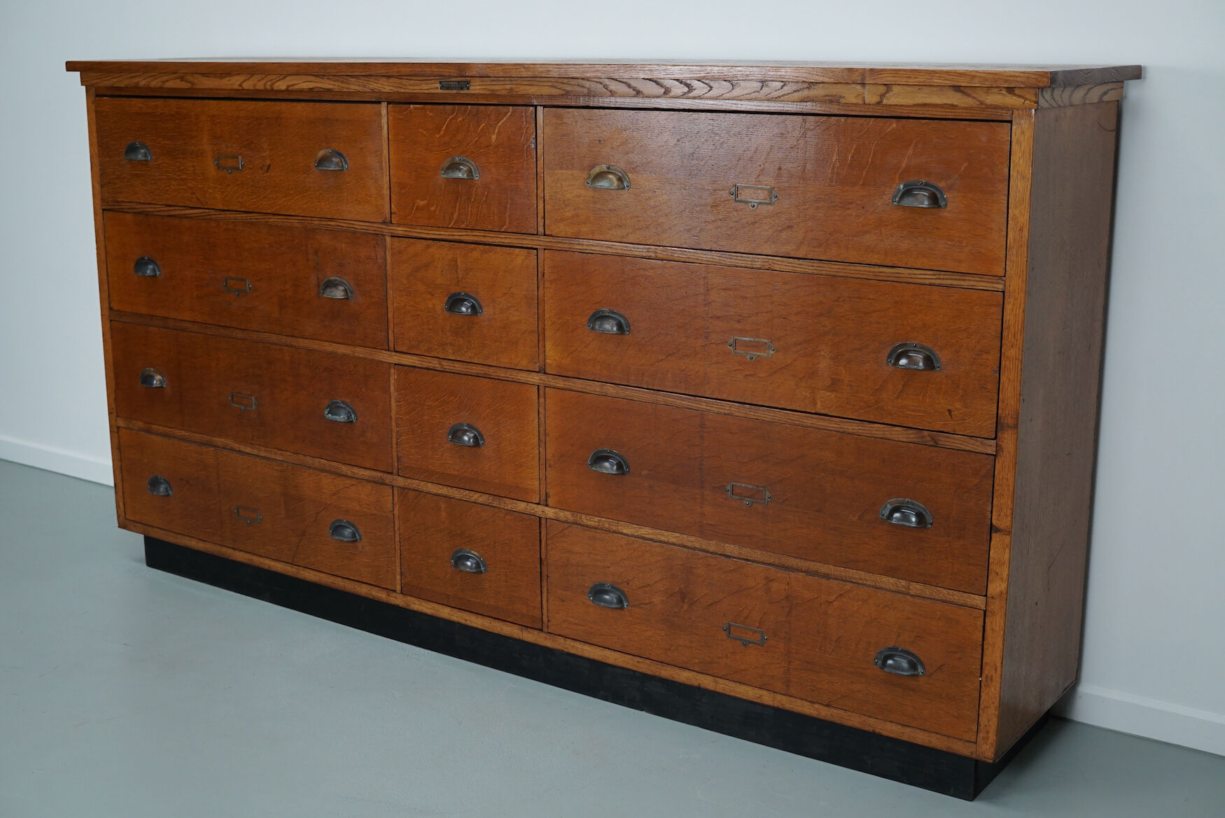 Large dutch oak apothecary cabinet, 1930s