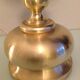 Lampe en laiton brossé et abat jour en laine  ecru  vintage années 70