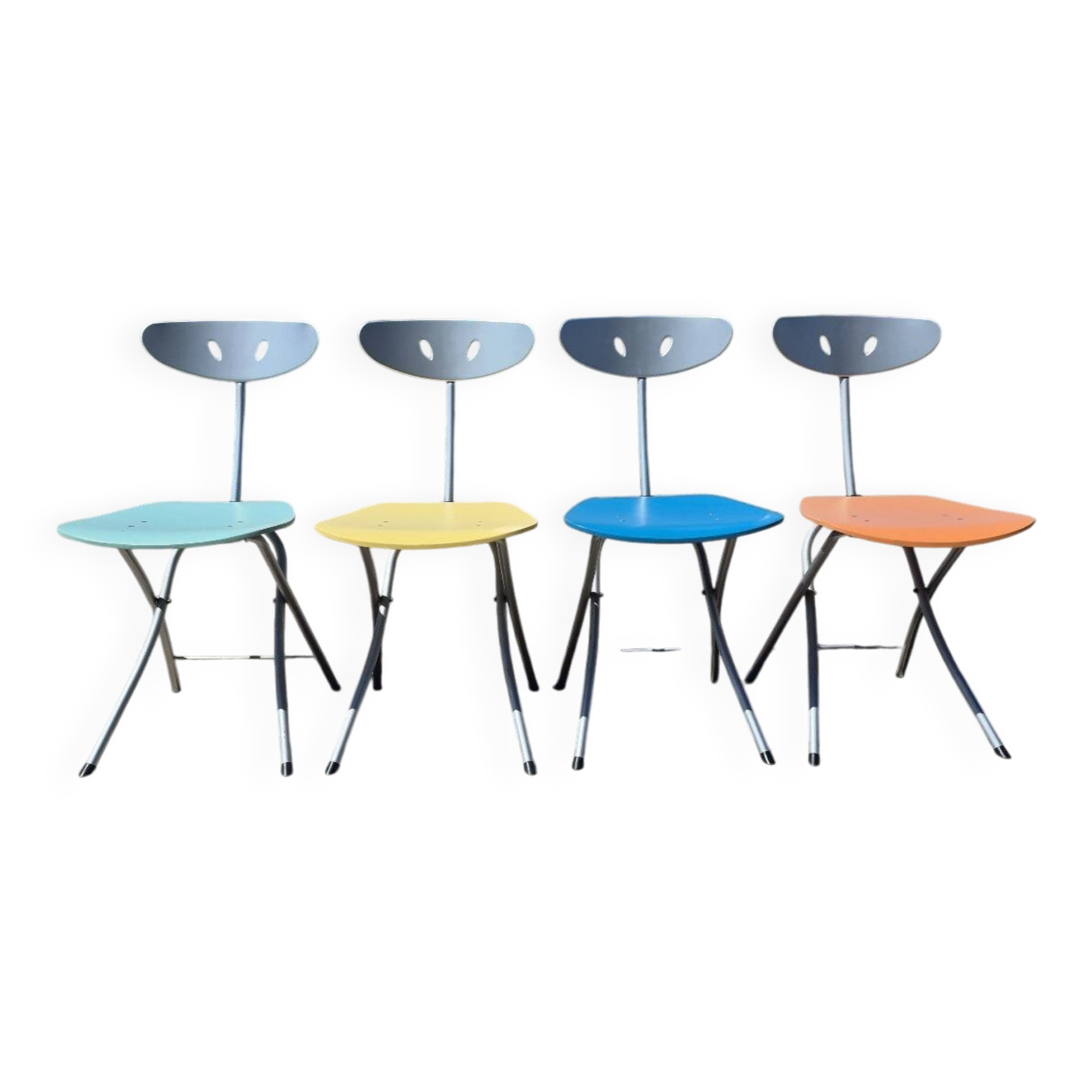ensemble de 4 chaises pliantes Piu Bonaldo style Memphis