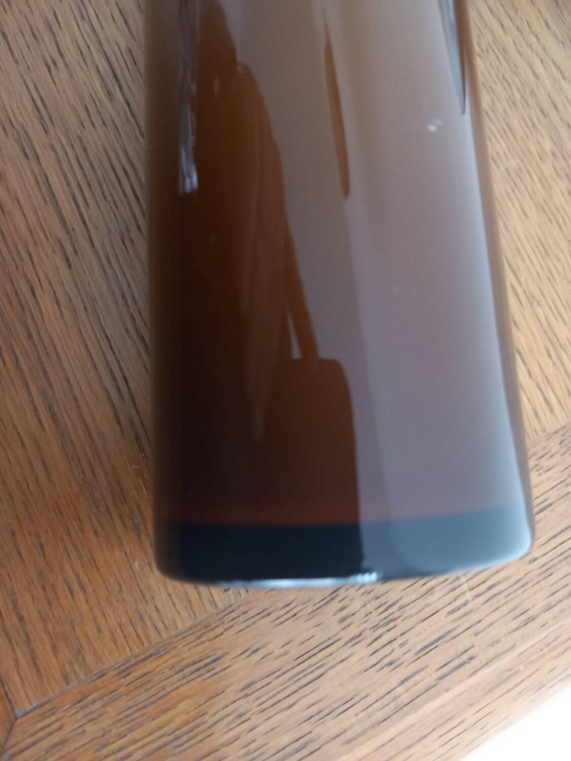 Vintage cylindrical vase in Empoli opaline – amber and brown gradient