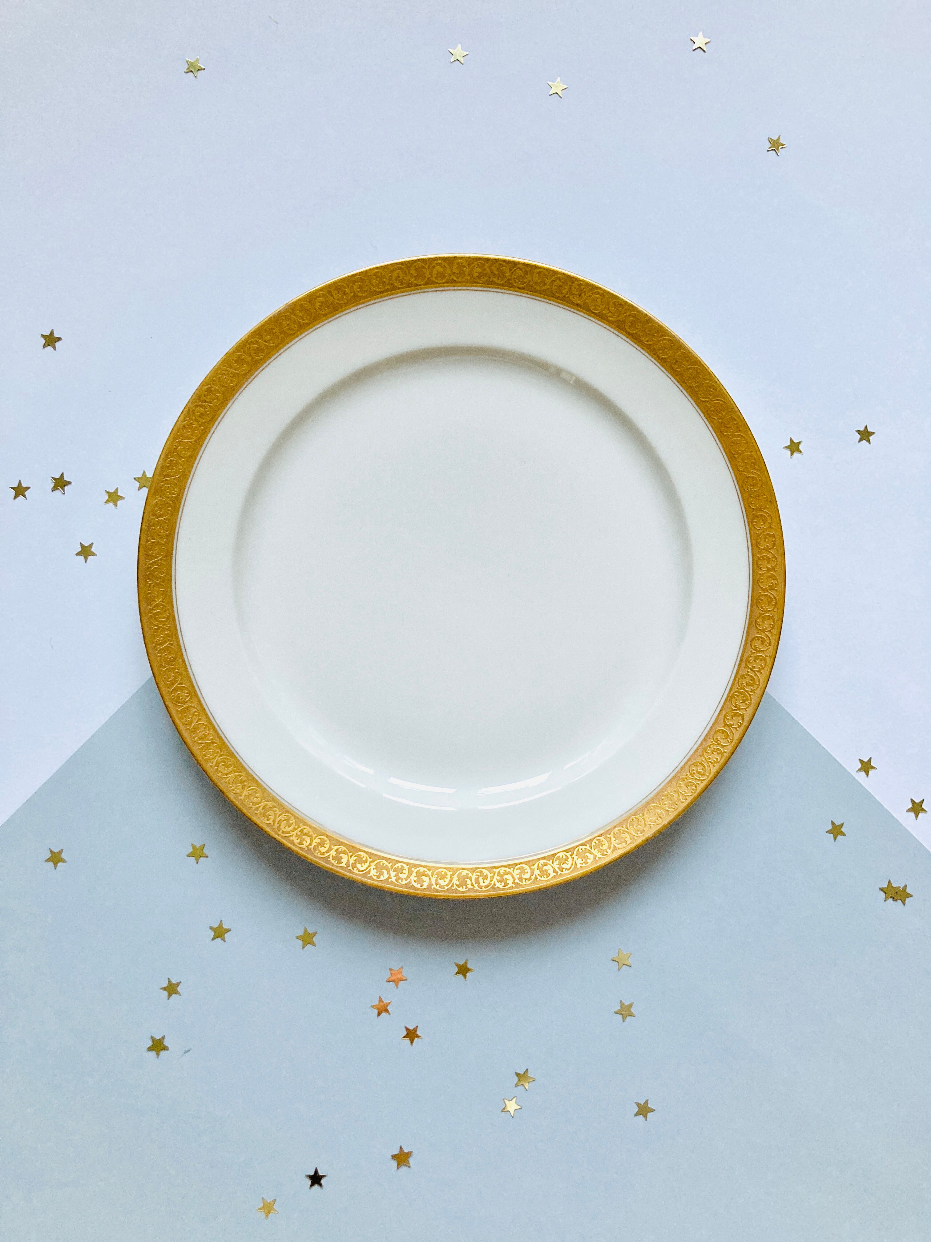 Set of 6 plates GDA France Limoges with golden rim 50's