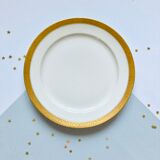 Set of 6 plates GDA France Limoges with golden rim 50's