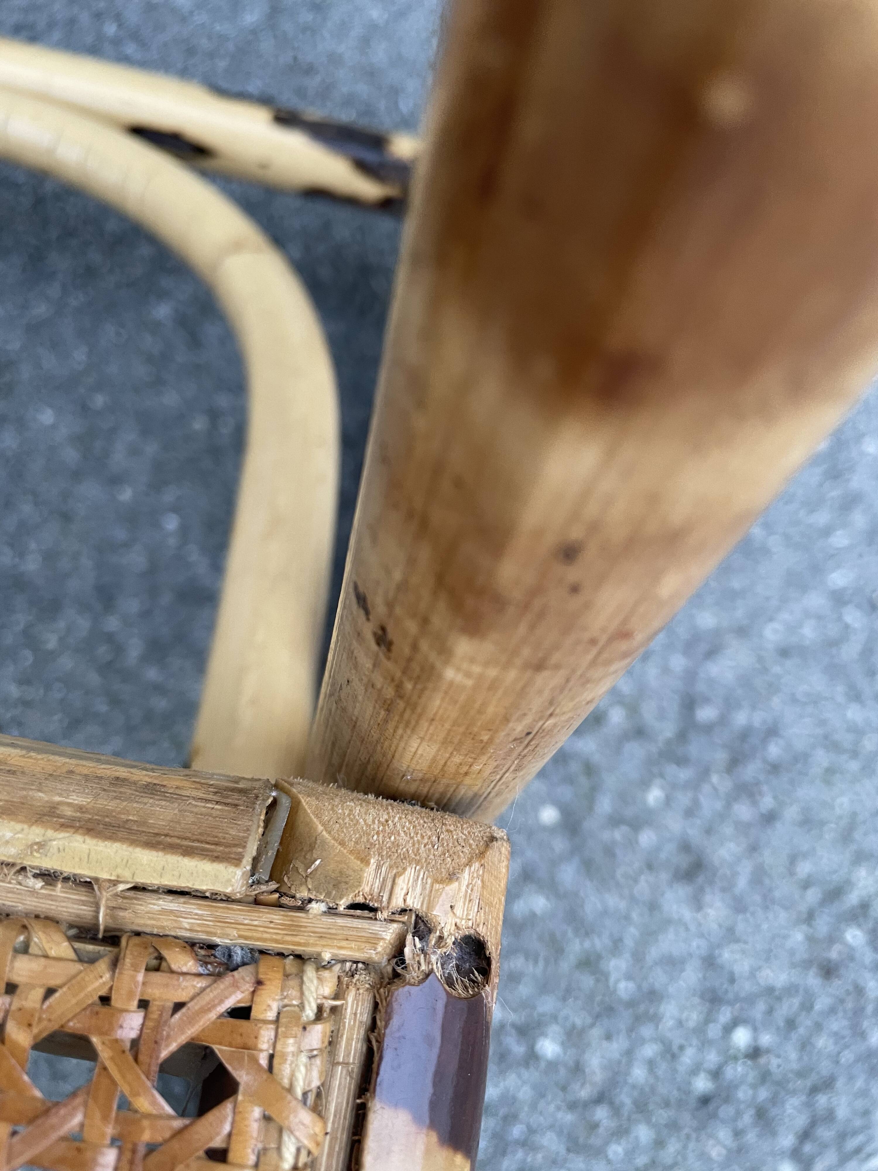 Rattan and cane rocking chair