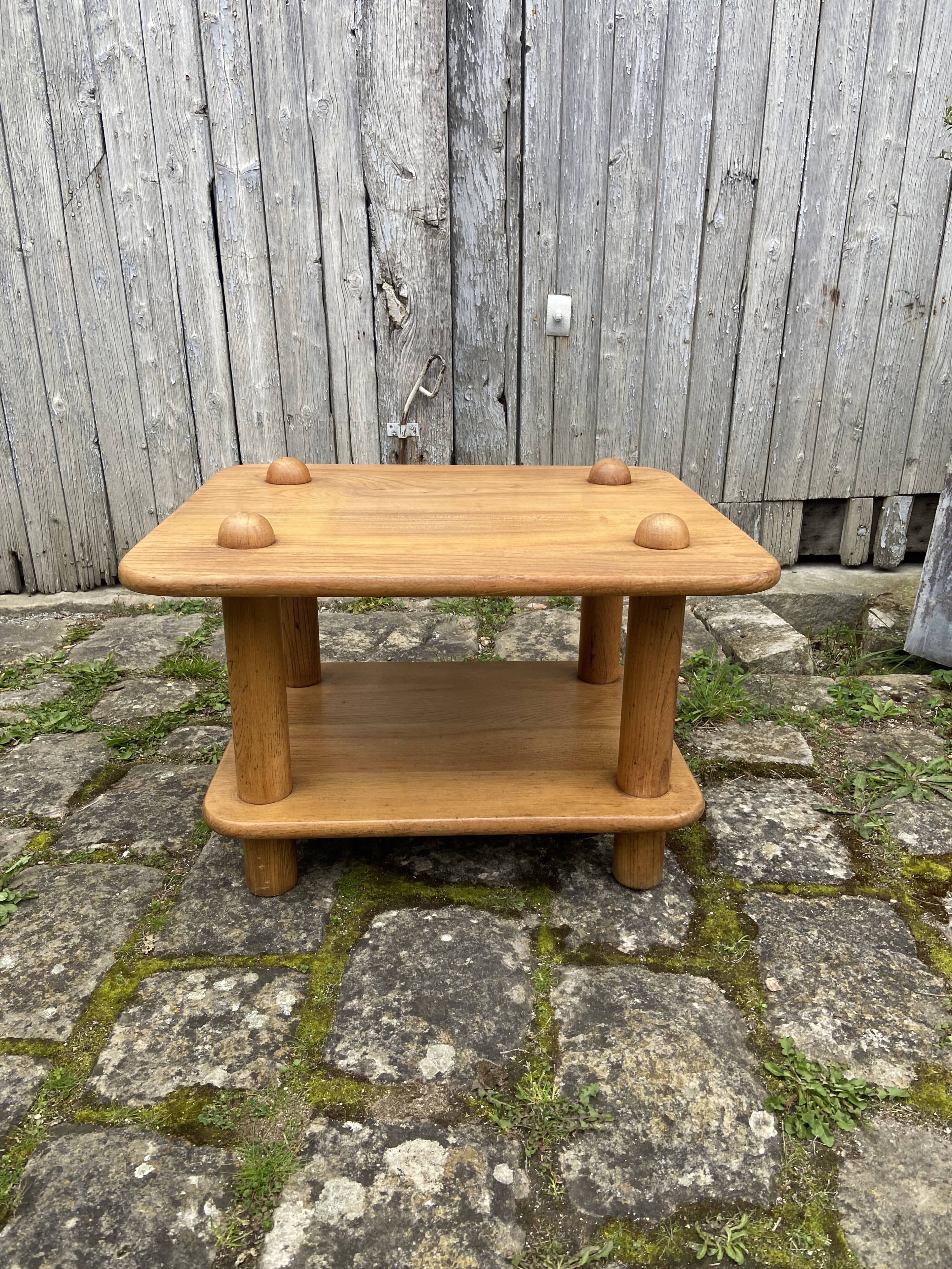 Table basse en pin vintage 1980