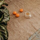 Tapis en coton recycle beige 140 x 70 cm