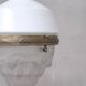 Two Tone Antique Glass and Brass Pendant Light