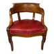 Fauteuil de bureau 19ème style Restauration bois et cuir