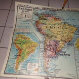 Ancient school map South America