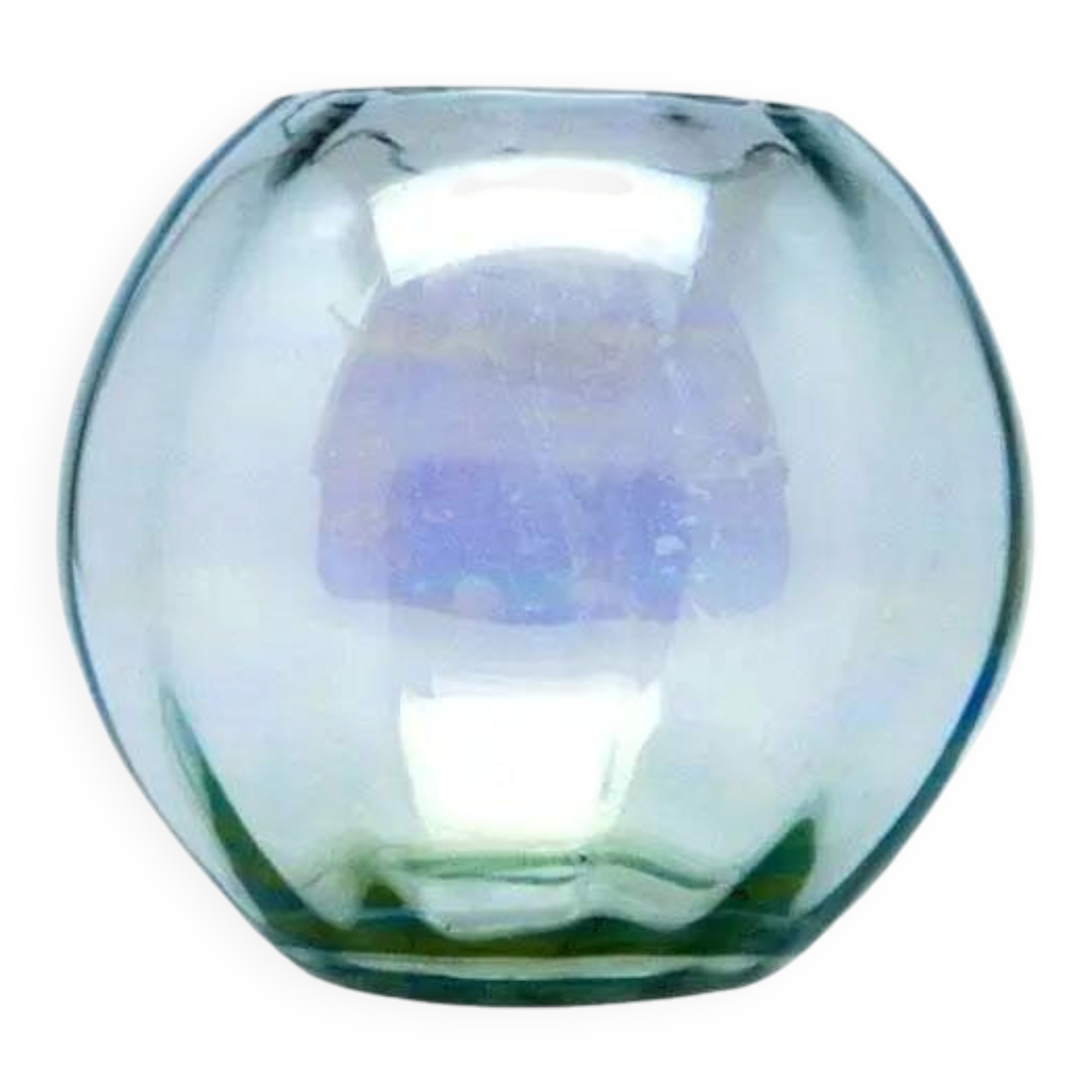 Vase sphérique Art Déco, en verre, Usines de verre Niemen, Pologne, années 1930