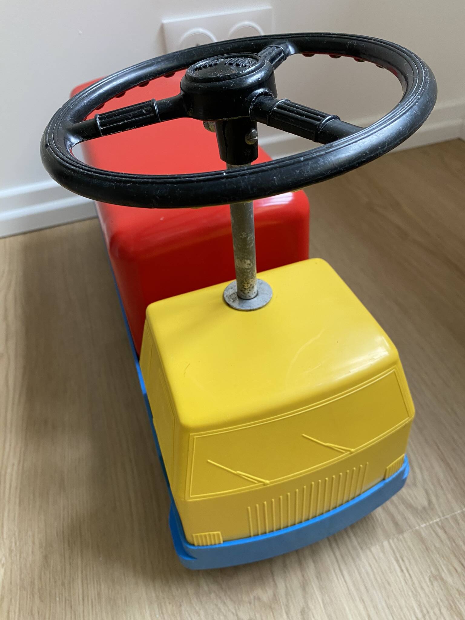 Kiddicraft vintage red blue and yellow children's carrier truck