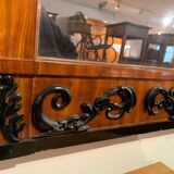 Empire Wall Mirror, Mahogany, Ebonized Carved Decor, South Germany, circa 1810