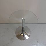Vintage chrome round sidetable