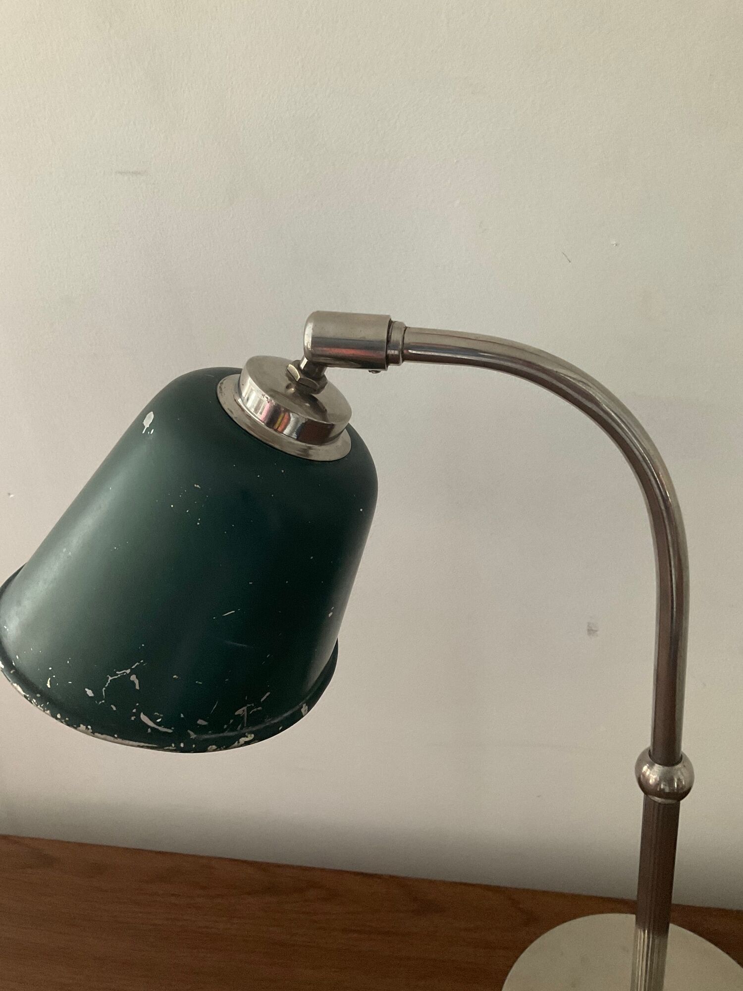 Lampe industrielle années 40-50 en laiton et aluminium