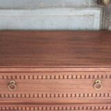 Wooden furniture with 3 drawers in Louis XVI style, chiffonnier table.