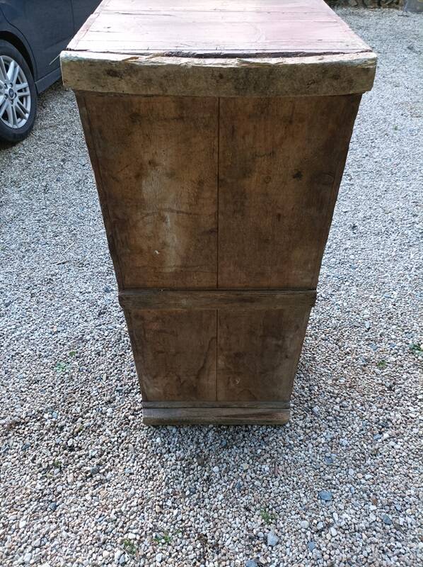 Solid wood trunk box patinated storage box