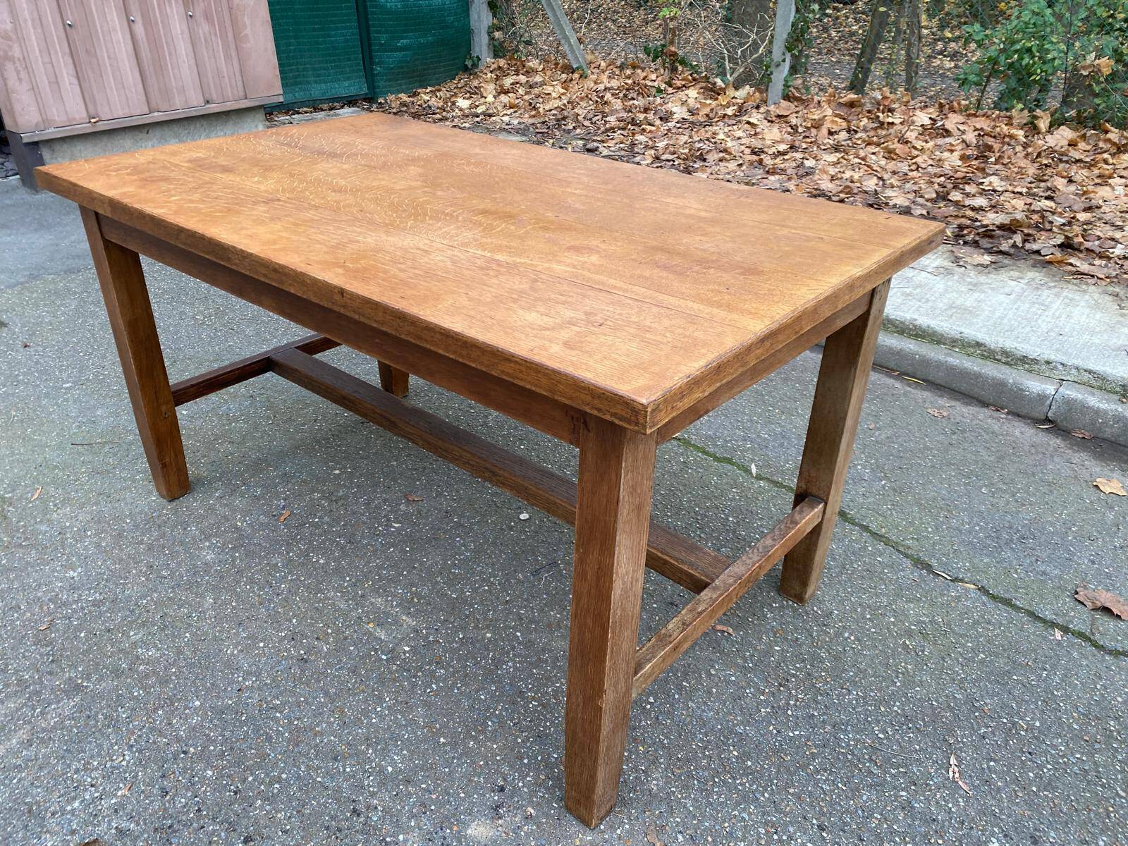 19th century solid oak farmhouse table, 140x80cm
