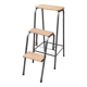 Old wooden workshop stepladder - seat height: 85 cm