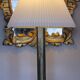 Giant vintage brass table lamp in cylindrical column design. Denmark 1960s