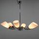 Mid-Century Chrome-Plated 6 Flamming Chandelier by Instala Decin, 1950s