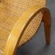 Rare Armchair in Wood and Woven Rattan, 1960s