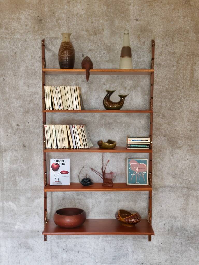 Étagère murale scandinave en teck Ergo, 1960