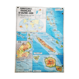 Old MDI map of the French overseas departments and territories - DOM-TOM